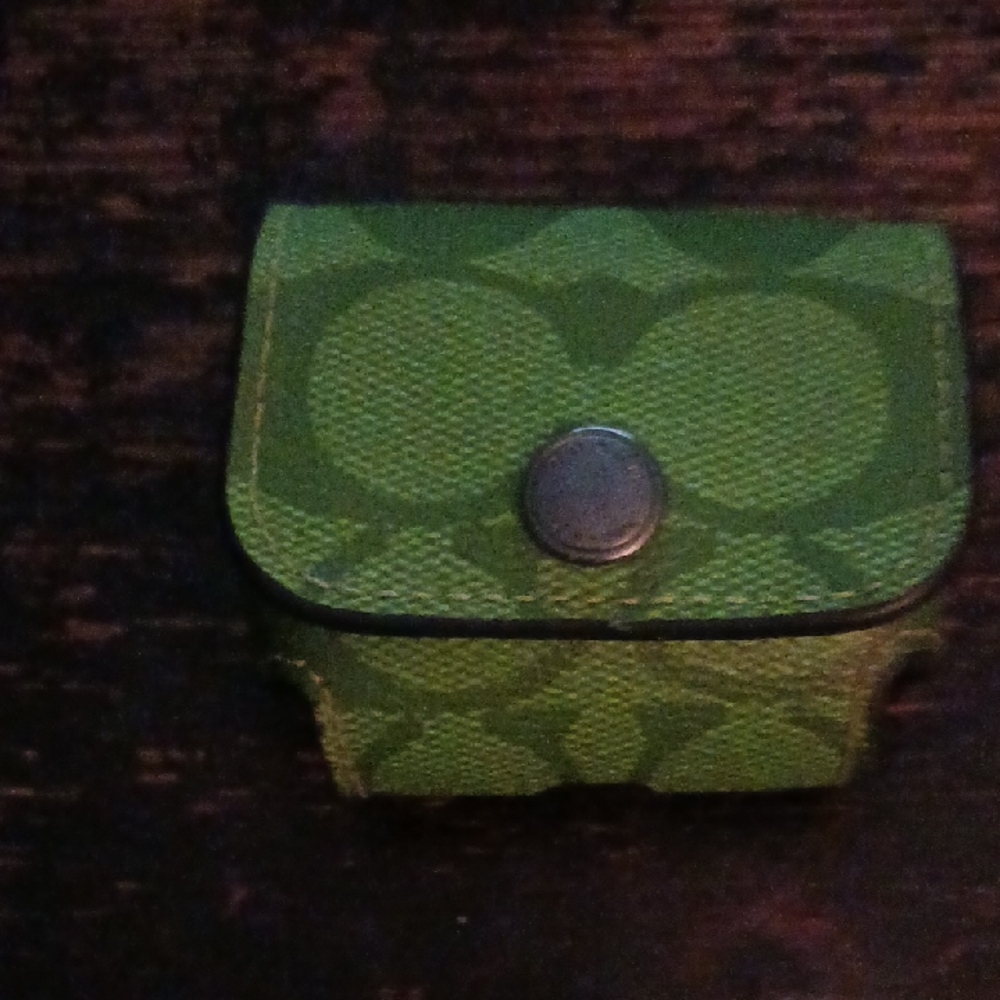 Coach Olive Green Earbud Case